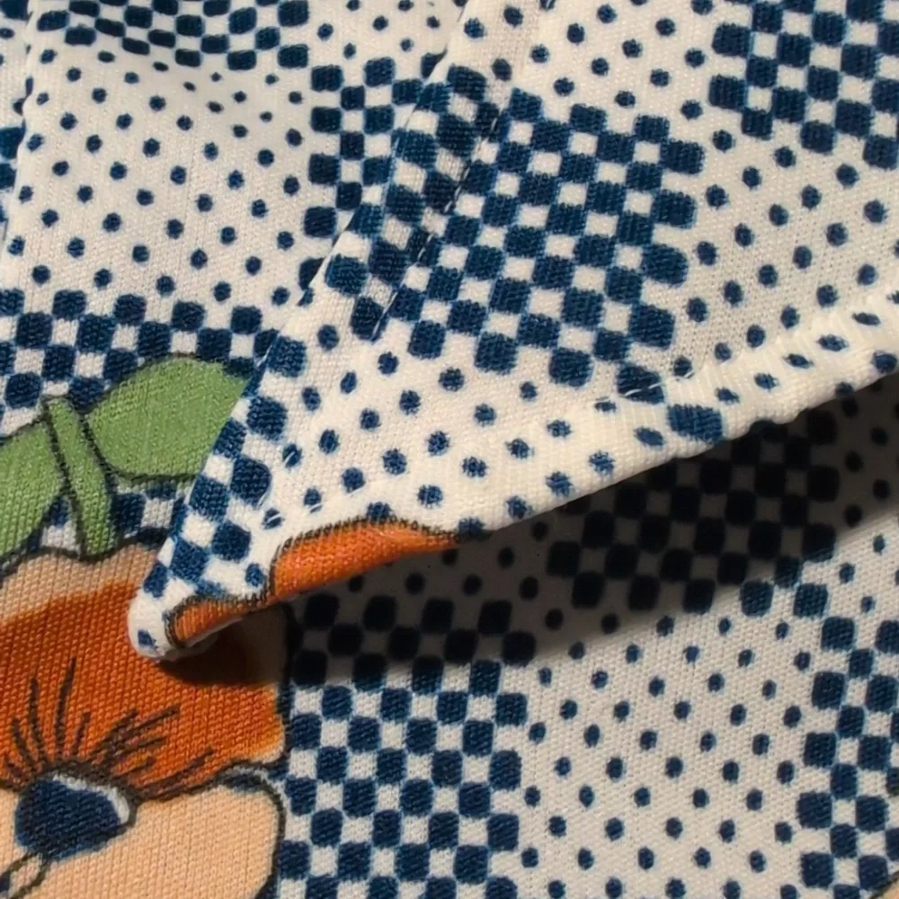 70s Mod Pointy Collar Women Shirt Groovy Green Blue‎ Orange Psychedelic Graphic - Picture 5 of 9